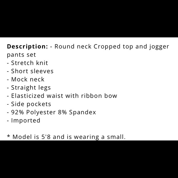 Crop Top Jogger Set - Picture 6 of 6